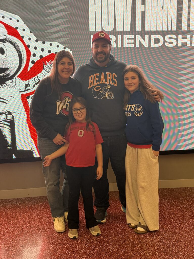 Dr. Cockerill and her family at an Ohio State game