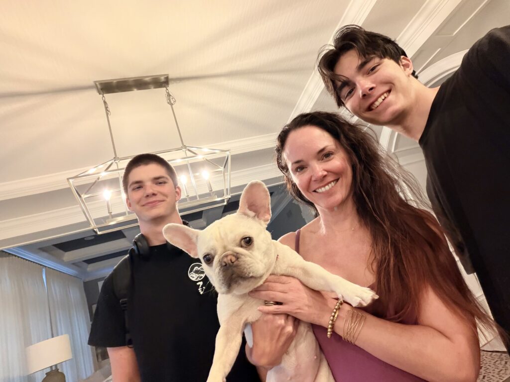 Dr. San Filippo and her family with their dog